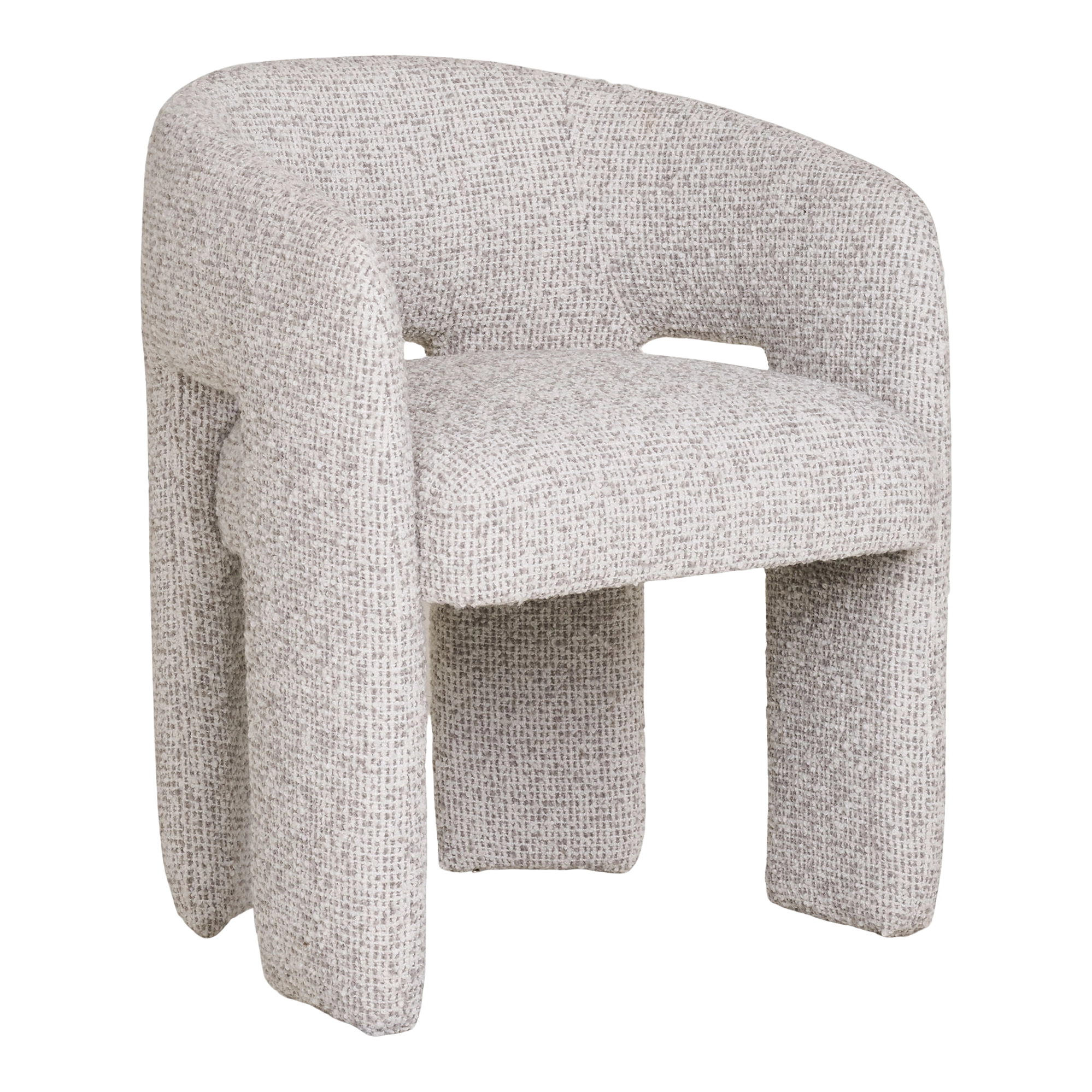 Monroe Chair – Sculpted Bouclé Dining Chair