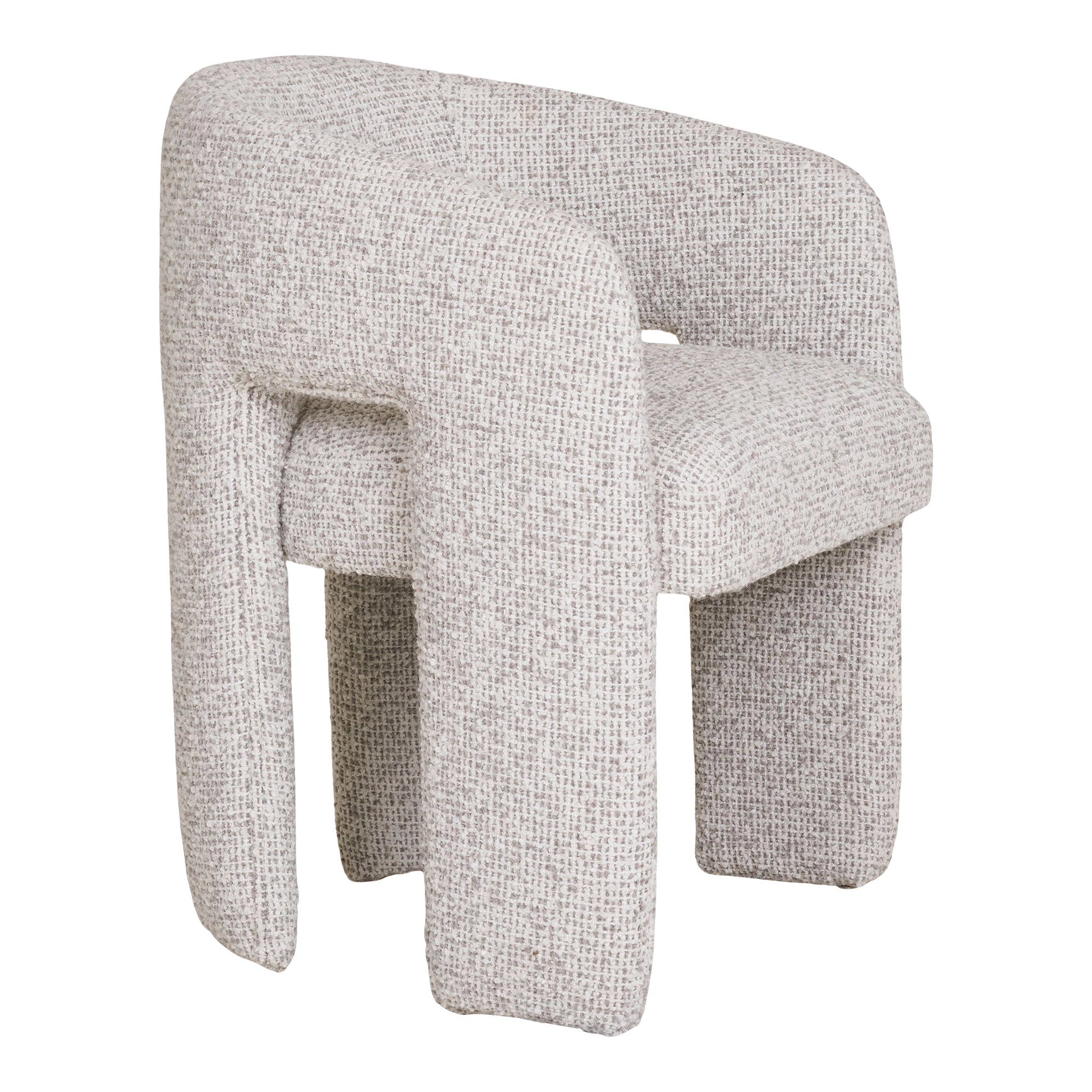 Monroe Chair – Sculpted Bouclé Dining Chair